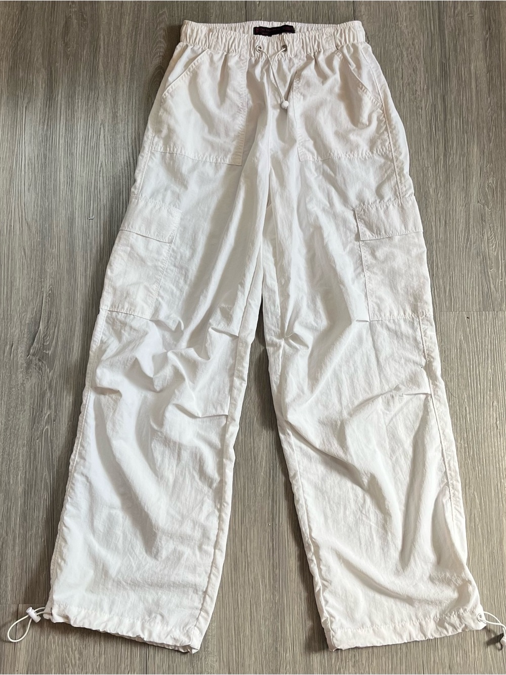 No Boundaries White Drawstring Utility Cargo Pants